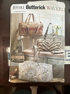 Butterick 5581 Duffle Toe Bags And Drawstring Travel Bag Sewing Pattern Uncut - Picture 1 of 2