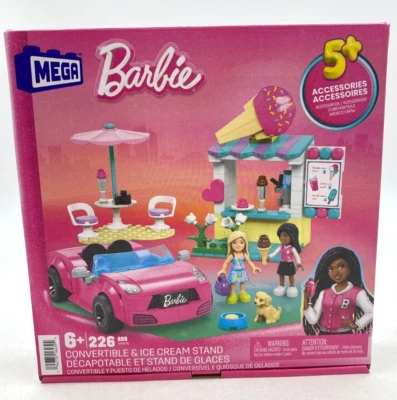 Barbie MEGA Convertible & Ice Cream Stand 226 Pieces HPN78 Ages 6+ YJN001 NG - Image 1 of 4