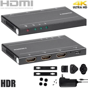 1x2 2-Port Ultra Slim HDMI Splitter 4K 60Hz 4:4:4 1080p 18Gbps HDR HDCP 2.2 EDID - Picture 1 of 6