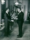 Sven Tumba receives a medal from King Carl Gustaf - Vintage Photograph 3564785
