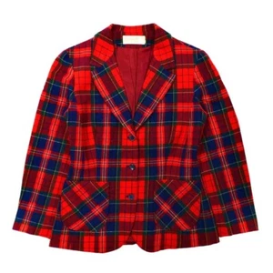 Pendleton Red Check Wool Tweed Jacket Size 10 Made in USA - Picture 1 of 6