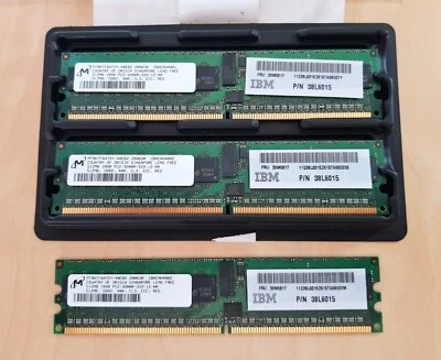 3 x Vintage 512MB MICRON MT9HTF6472Y IBM 38L6015 DDR2 COMPUTER SERVER Memory RAM - image 1 of 4