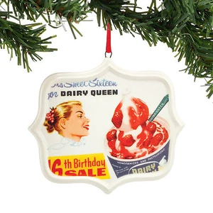 Dairy Queen Sweet 16 Ice Cream Ornament Christmas Dept 56 Retro Holiday - Picture 1 of 1