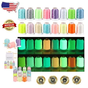 16-Color Glow-in-the-Dark Embroidery Thread - 500M for Creative Projects - Picture 1 of 9
