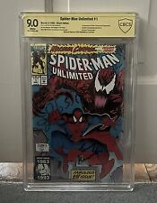 Spider-Man Unlimited 1 signed by Terry Kavanagh graded CBCS 9.0 (1st Shriek)