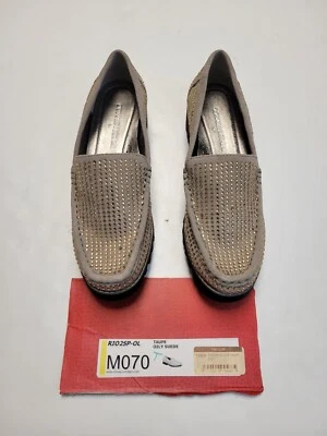 $198 Nuevo Mocasín DONALD PLINER Gamuza Taupe Sin Cordones CUENTAS Para Mujer 7 RIO  Foto 1 de 4