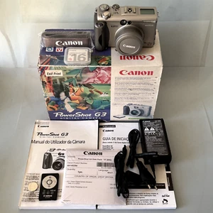 Canon Power Shot G3 Digital Camera 4.0 Megapixel CCD Silver Boxed w/ Acessories - Picture 1 of 19