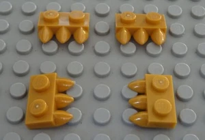 Lego Piastra Con Punta Dente 1x2 Oro 4 Pezzi - Photo 1/1