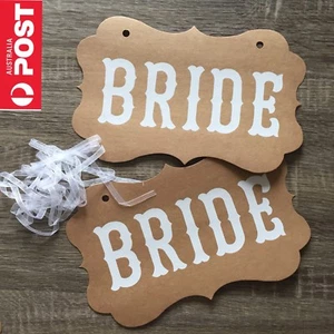Bride & Bride Same Sex Marriage Sign Wedding Chair Hanging Prop Photo Decoration - Picture 1 of 2