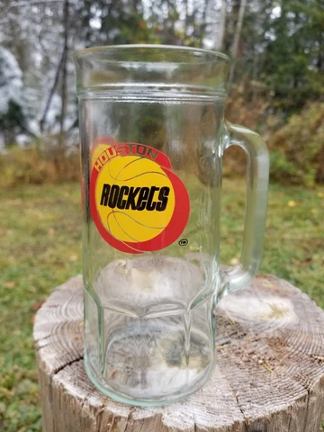 VTG Houston Rockets NBA Basketball Beer Mug Tall Glass Double Logo Texas Sports Cover