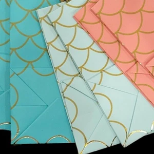 Mermaid Gift Bag Pack of 6 Birthday Party Treat Sacks Goodie Bags Ocean 6x5x3"  - Picture 1 of 4