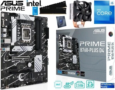 PC Aufrüstkit Intel Core i5-12600KF bis 64GB DDR4 mit TPM 2.0 ASUS B760-Plus - Bild 1 von 4