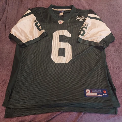 MARK SANCHEZ #6 Reebok Onfield NFL Equipment New York Jets Jersey Size L Cover