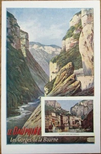 Le Dauphine 1910 Französisches Plakat Kunst Eisenbahn Werbe Postkarte - Künstlersigniert - Bild 1 von 1