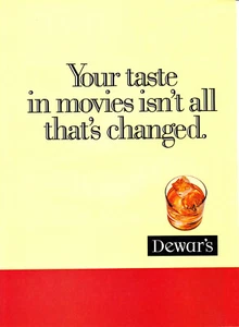 DEWAR'S WHISKY 2 PGS AD #9 RARE 1994 "YOUR TASTE IN MOVIES ISN'T ALL THAT'S..." - Bild 1 von 3