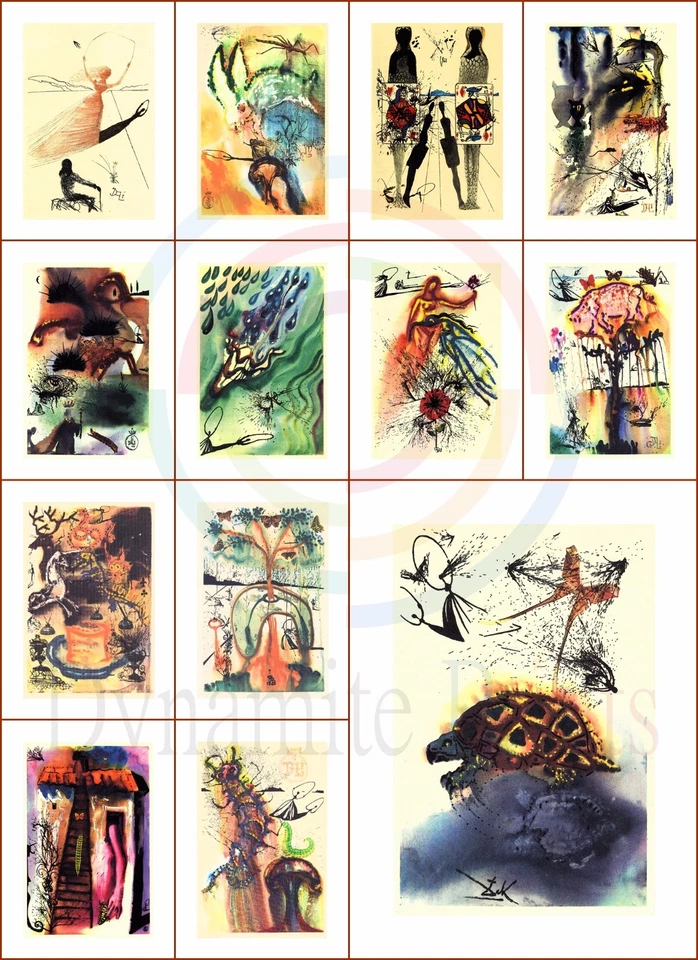 SALVADOR DALI Alice in Wonderland Illustrations. Full set Premium Canvas Prints - Image 1 of 1