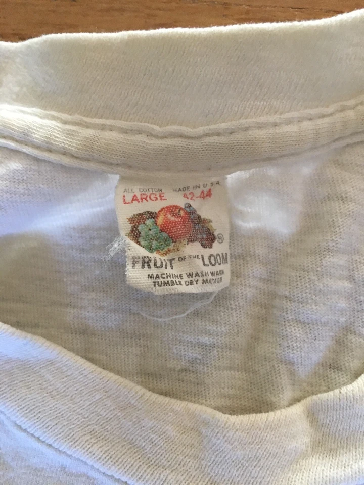 Camiseta en blanco de algodón blanca de colección años 60 70 para hombre ML camiseta interior puntada única Foto 1 de 4