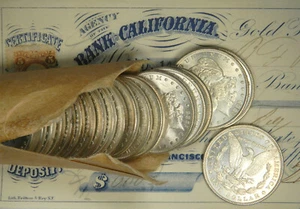 ┥(1) DÓLAR DE PLATA BU MS MORGAN A ELECCIÓN ~ ANTES DE 1905 ~ FRESCO DEL ROLLO ORIGINAL - Imagen 1 de 4