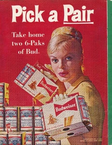 Zeitschriftenanzeige - 1961 - Budweiser Bier - Pick a Pair - St. Louis, MO - Bild 1 von 1