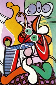 Hand-painted Oil Painting Pablo Picasso-Great Still life on pedestal Repro Art - Picture 1 of 9