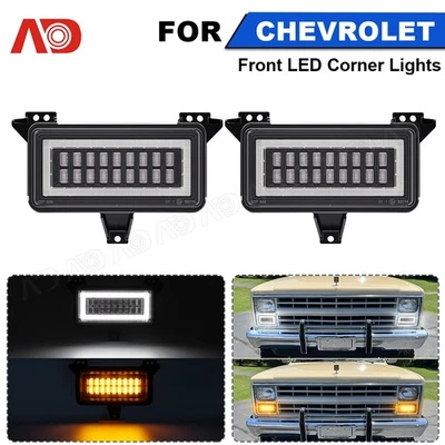 For Chevrolet GMC Pickup Truck Clear Switchback LED Signal Blinker Corner Lights - Image 1 of 4