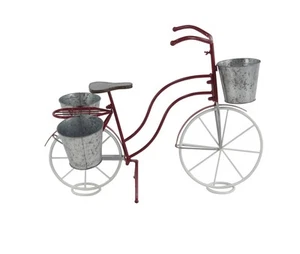 Metal Bike Indoor Outdoor Plantstand Indoor Outdoor Plant Shelf with Basket a... - Picture 1 of 7