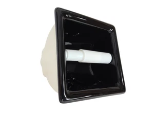 Recessed Black Ceramic Tile TP Holder Toilet Paper Niche Mid Century Modern - Picture 1 of 24