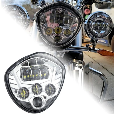 Motorcycle LED Headlight For Victory Cross Country Magnum Hammer Vegas 8 Ball - Image 1 of 4