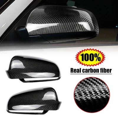 Clip de tapa de espejo de fibra de carbono negro para Audi B7 A3 A4 RS4 A6 2004-2008 Foto 1 de 4