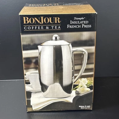 Bonjour Triomphe Insulated French Press 8cups Coffee & Tea-Double Wall Stainless - Image 1 of 4