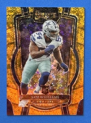 SAM WILLIAMS 2022 SELECT CLUB LEVEL ROOKIE GOLD DISCO PRIZM RC /10 COWBOYS - Image 1 of 2