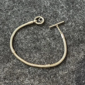 Pandora Sterling Silver 925 Serpentine Slide Bracelet Toggle Clasp 7'' Length - Picture 1 of 2