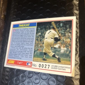1991 Score Mickey Mantle Glossy 0027/5000 Mickey Mantle Twilight HOF MINT OBO - Picture 1 of 5