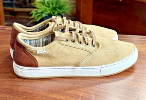 Sanuk Sneakers Mens 9 Yellow Tideline Lace Waxed Hemp In Dijon Comfort Beach - Picture 1 of 12