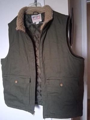 Chaleco Ropa de Trabajo Impermeable Marca Heritage Grande Verde Imitación Piel Cuello Cremallera Completa Foto 1 de 4