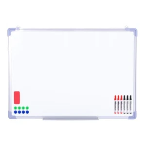 28"x20" Doppelseitige Magnetische Trocken Abwischbare Tafel für Wand mit Silberrahmen, Weiß - Bild 1 von 6