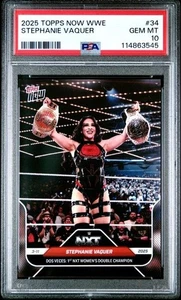 2025 Topps Now WWE Stephanie Vaquer #34 1st NXT Women's Double Champion PSA 10 - Picture 1 of 2