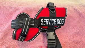 Service Dog Vest Harness Red Reflective w/ Patches – Size L Adjustable - Picture 1 of 6