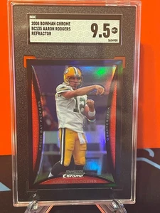 2008 Bowman Chrome BC135 Aaron Rodgers Refractor SGC 9.5 MT+ - Bild 1 von 2