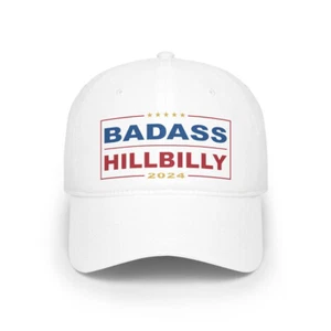 Badass Hillbilly 2024 President Donald J Trump JD Vance Low Profile Baseball Cap - Picture 1 of 24