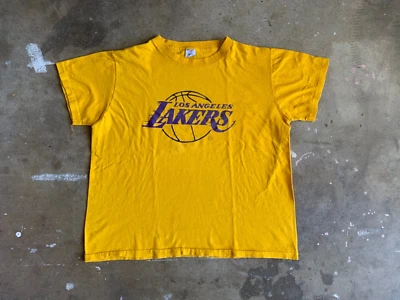 CAMISETA MEDIANA BOXY VINTAGE AÑOS 80 LOS ANGELES L.A. LAKERS ETIQUETA CAMPEONA EE. UU. Foto 1 de 4