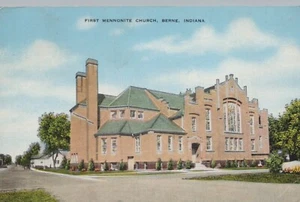 Primera Iglesia Menonita - Berna, Indiana - litografía publicada - Imagen 1 de 3