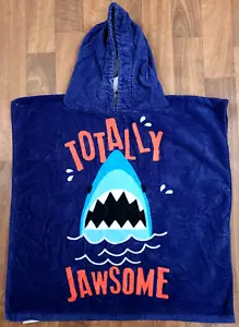 Tommy Bahama Totally Jawsome Shark Hooded Beach Poncho Towel Kids Hard to Find - Picture 1 of 7