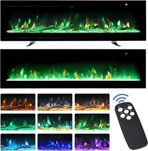 INMOZATA Electric Fire Wall Mounted/Recessed/Freestanding 127cm Electric - Imagen 1 de 8