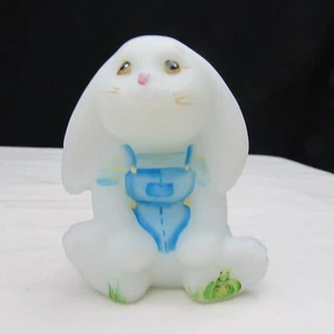Fenton Opal Satin blau Overall handbemalt Schlaufenohr Hase Sonderbestellung 08 2571 - Bild 1 von 5