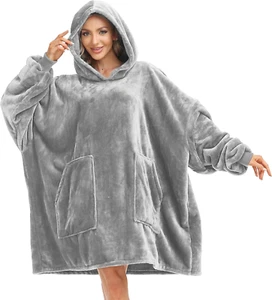 Blanket Hoodie - Wearable Blankets Oversized Cozy Flannel Sweatshirt Blanket as - Picture 1 of 12