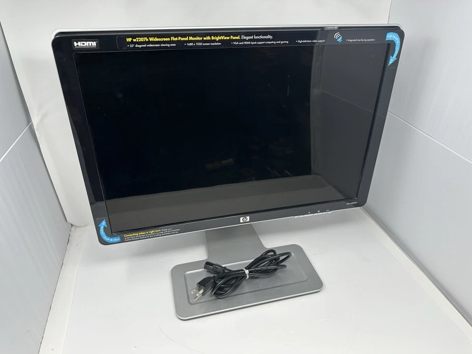 HP W2207h 22” Widescreen LCD Monitor  W/ Built -in Speaker USB 2.0 VGA HDMI . - Image 1 of 4
