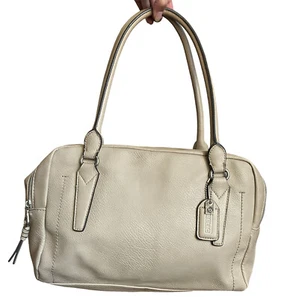 Relic Beige Hand Bag Shoulder Bag Purse Double Top Handle Medium Two Compartment - Picture 1 of 19