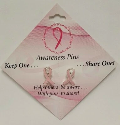 PAR DE CINTAS ROSA CONCIENCIA CÁNCER DE MAMA (2 PIEZAS) SOLAPA TAC PINS EN TARJETA N98 Foto 1 de 3