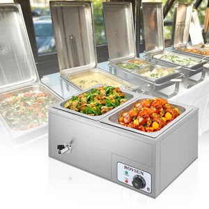 Calentador de alimentos comercial 21 qt 2 sartenes mesa de vapor buffet baño encimera Marie - Imagen 1 de 8